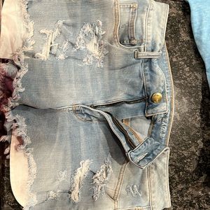 AE light denim jean shorts